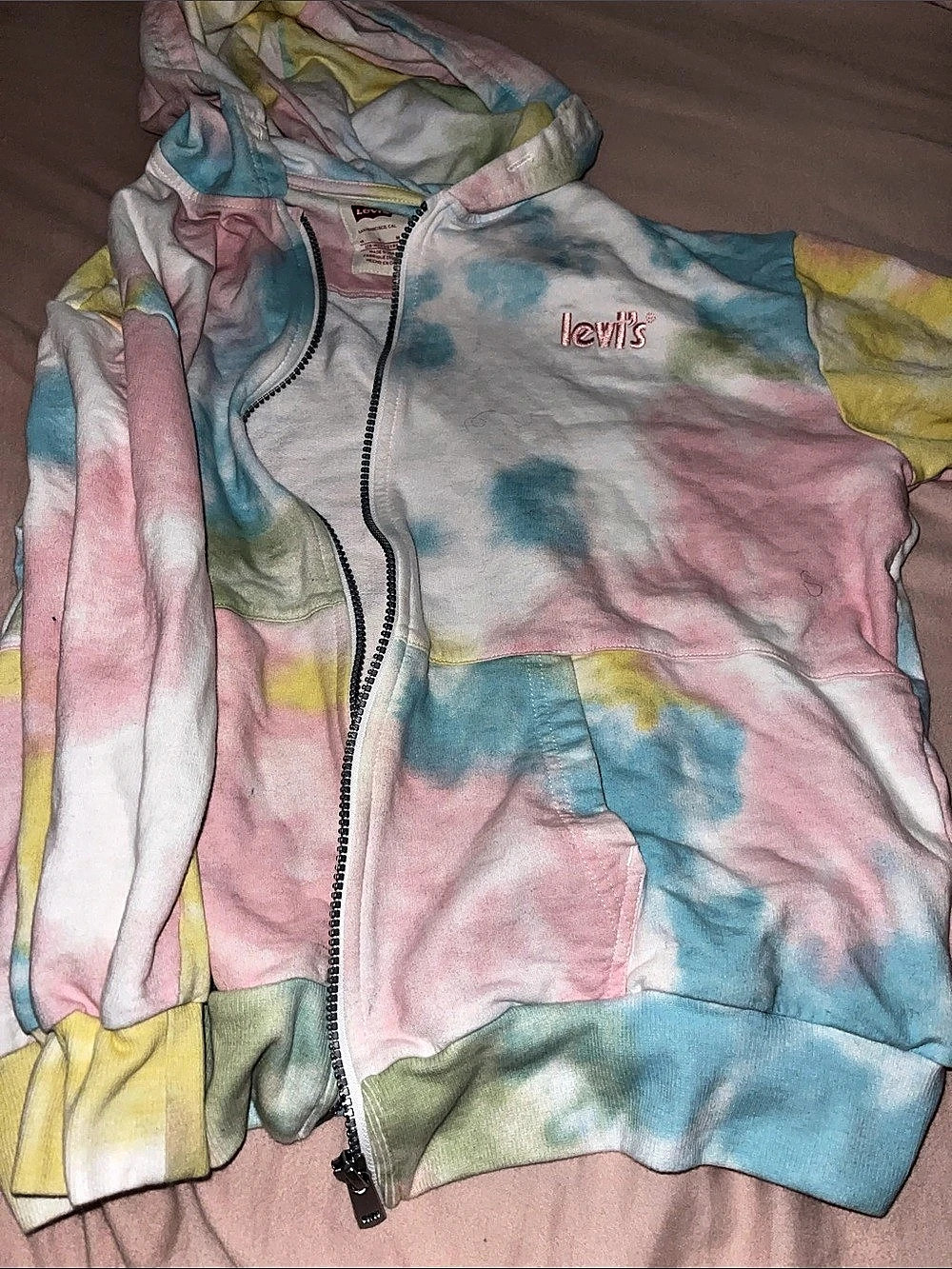 Levi's Kids Pastel Tie-Dye Zip Hoodie Girls Medium